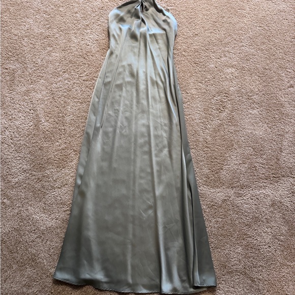 twisted halter dress Twist Front Velvet Halter Gown 4 / OCEAN